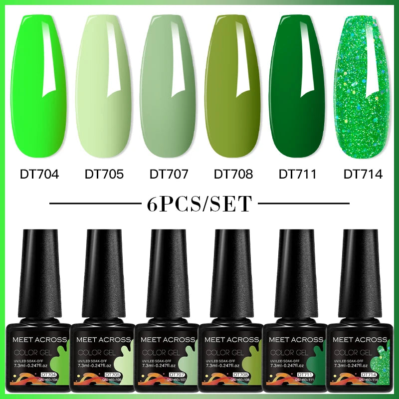6-Color UV LED Gel Polish Set - Semi-Permanent Nail Art Kit