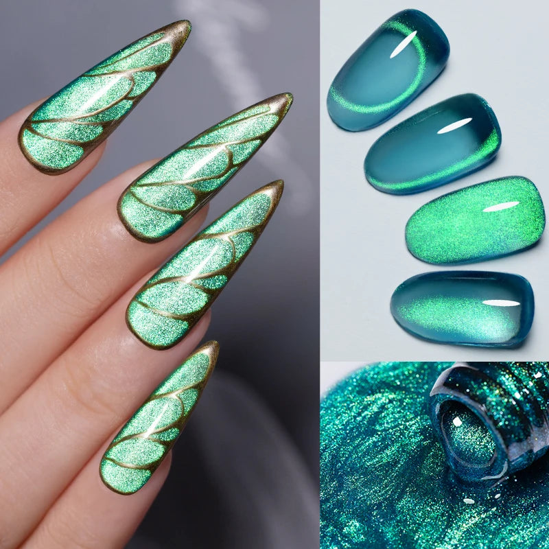 Ultra-Bright Black Cat Eye Magnetic Gel Nail Polish - 7.5ml