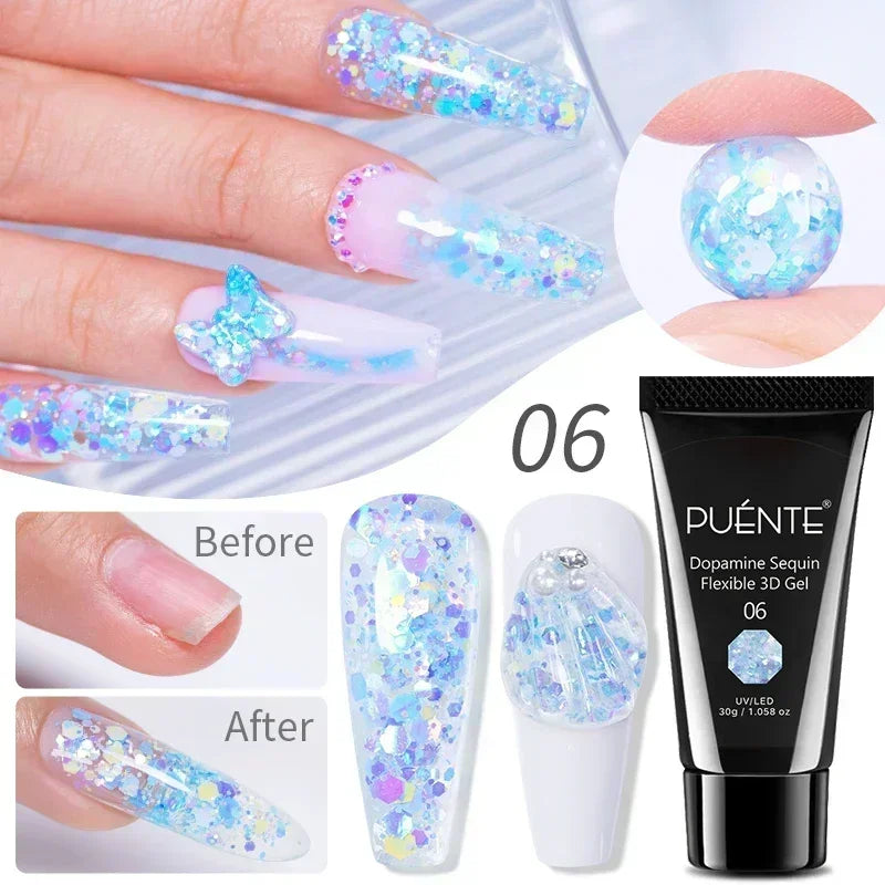 PUENTE 7.5ML Vibrant Blue Cat Eye Gel Nail Polish High Glossy Long-Lasting Soak Off UV Semi-Permanent Nail Art Varnish Manicure