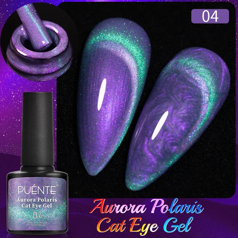 Ultra-Bright Black Cat Eye Magnetic Gel Nail Polish - 7.5ml