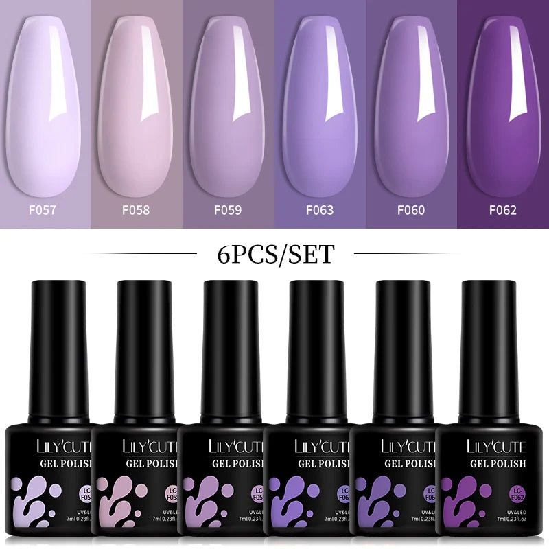 6-Piece Pink Gel Polish Set – Bright & Pastel Shades for Nail Art