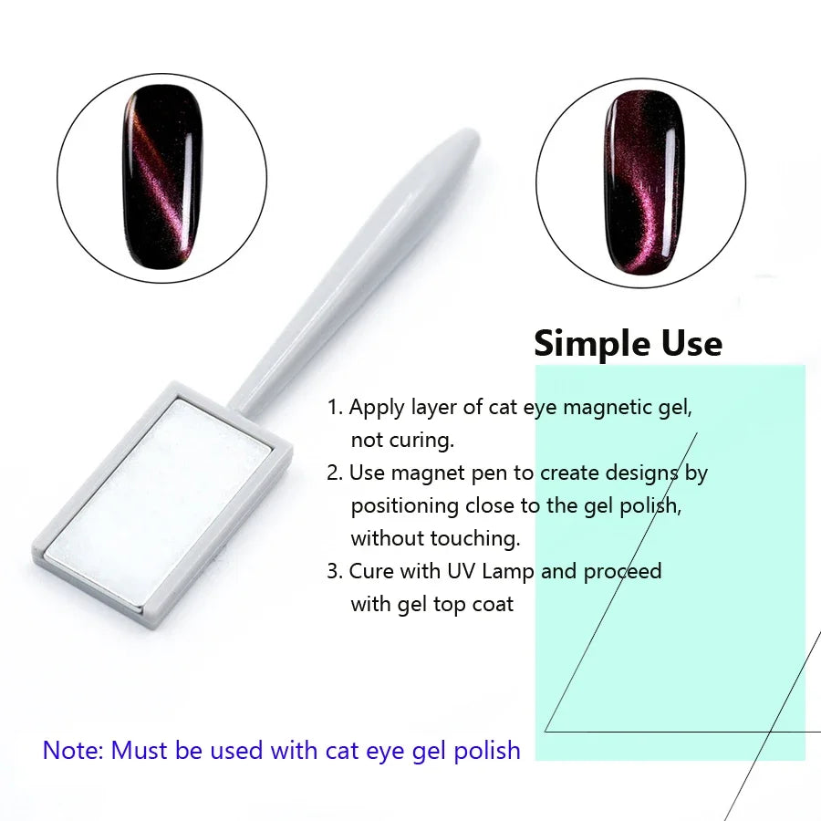 11-Piece Cat-Eye Magnet Tool Set – Magnetic Rods for Gel Polish Nail Art