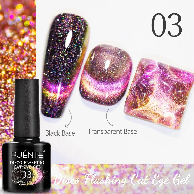 7.5ML Ocean Blue Cat Eye Gel Nail Polish High Glossy Cat Magnetic Nail Gel Soak Off UV Semi-Permanent Nail Art Varnish Manicure