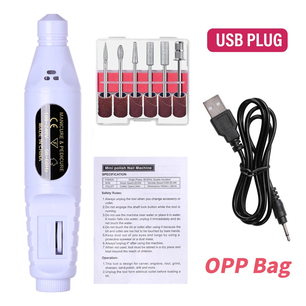 6-in-1 Electric Nail Drill Kit – Professional Manicure & Gel Removal Tool