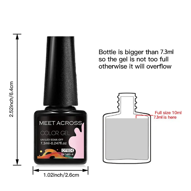 6-Color UV LED Gel Polish Set - Semi-Permanent Nail Art Kit