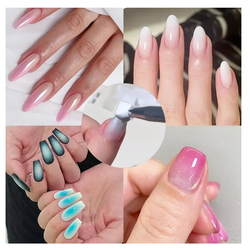 Ombre Nail Art Sponges with Grabbing Pen – Gradient Tool for Gel Polish