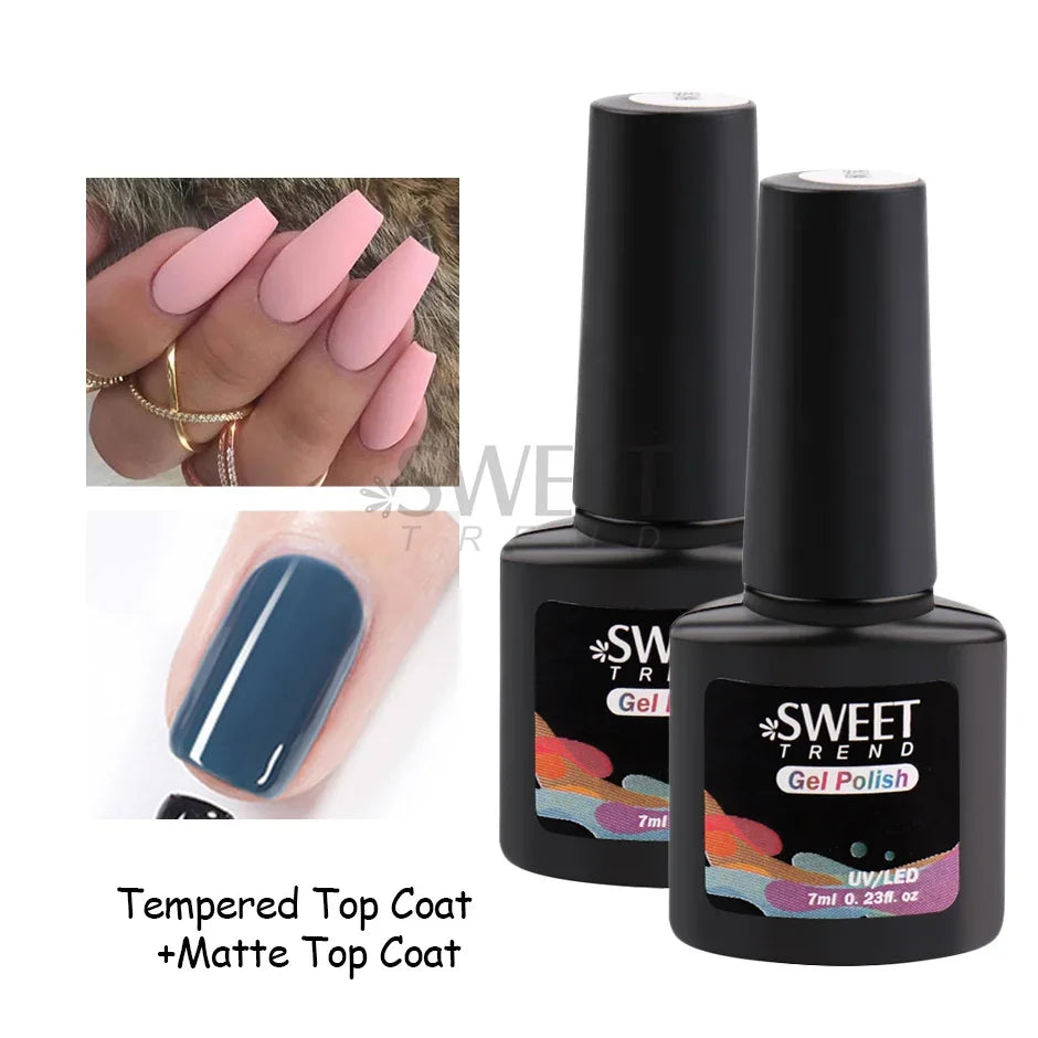 Matte Top Coat & Base Coat Set - No-Wipe UV LED Gel Polish Duo