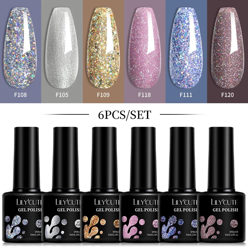 6-Piece Pink Gel Polish Set – Bright & Pastel Shades for Nail Art