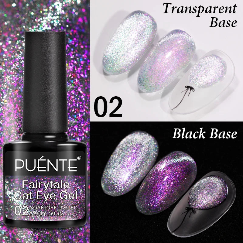 Ultra-Bright Black Cat Eye Magnetic Gel Nail Polish - 7.5ml