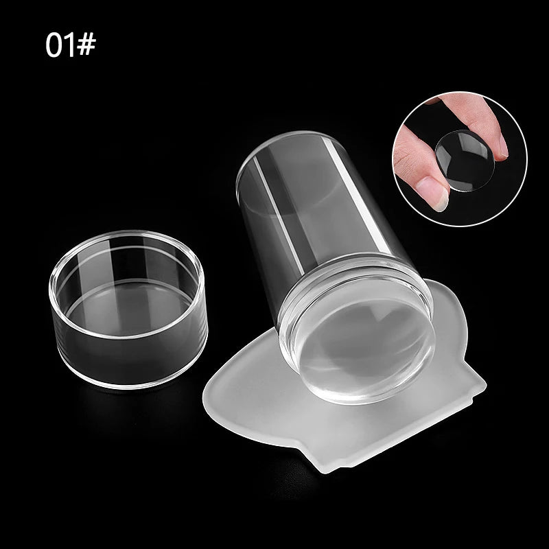 Nail Art Stamping Kit – French Manicure Design Plates with Stamper & Scraper