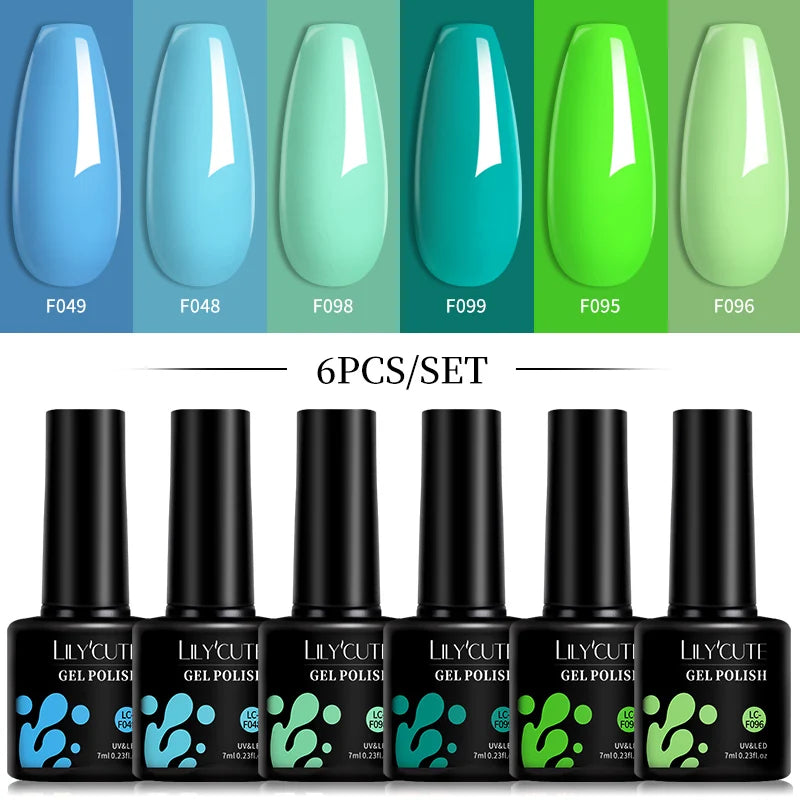 6-Piece Pink Gel Polish Set – Bright & Pastel Shades for Nail Art