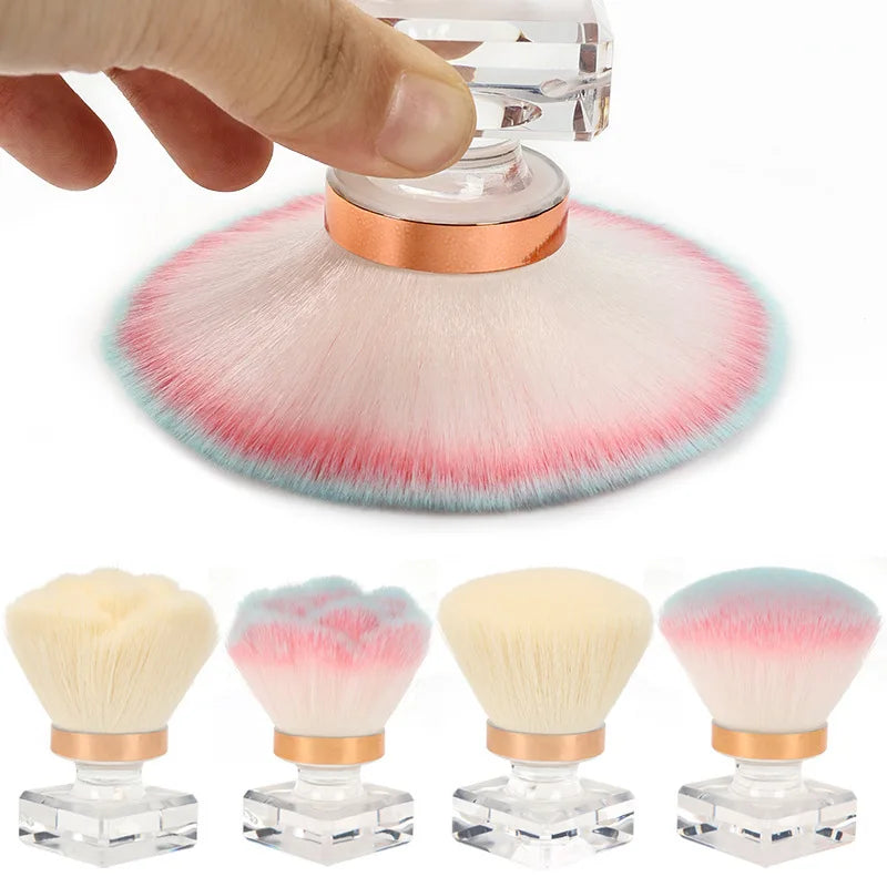 Rose-Shaped Nail Dust Brush – Soft Powder & Makeup Brush for Nail Art