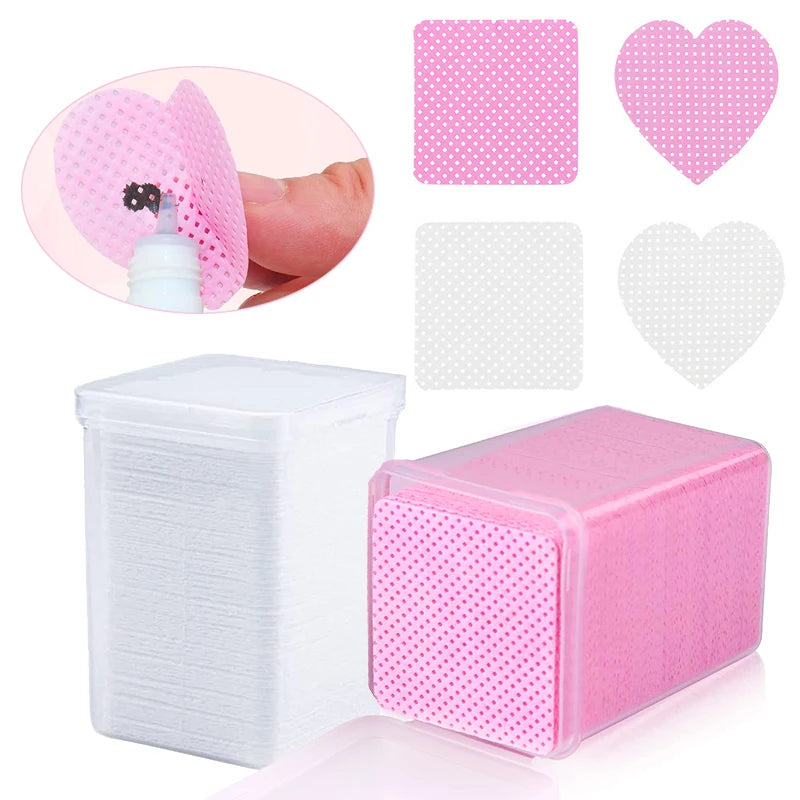 200pcs Lint-Free Nail Wipes – Cotton Pads for Gel Polish & Lash Extensions