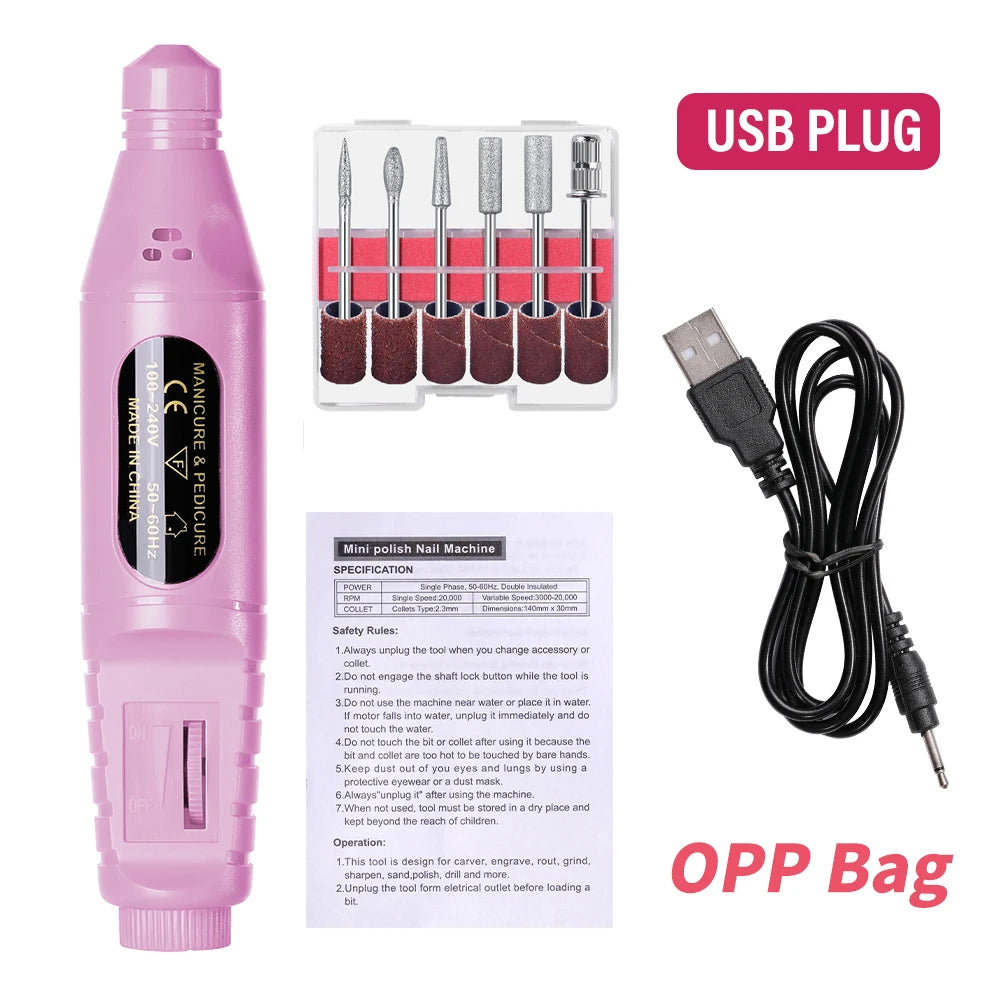 6-in-1 Electric Nail Drill Kit – Professional Manicure & Gel Removal Tool