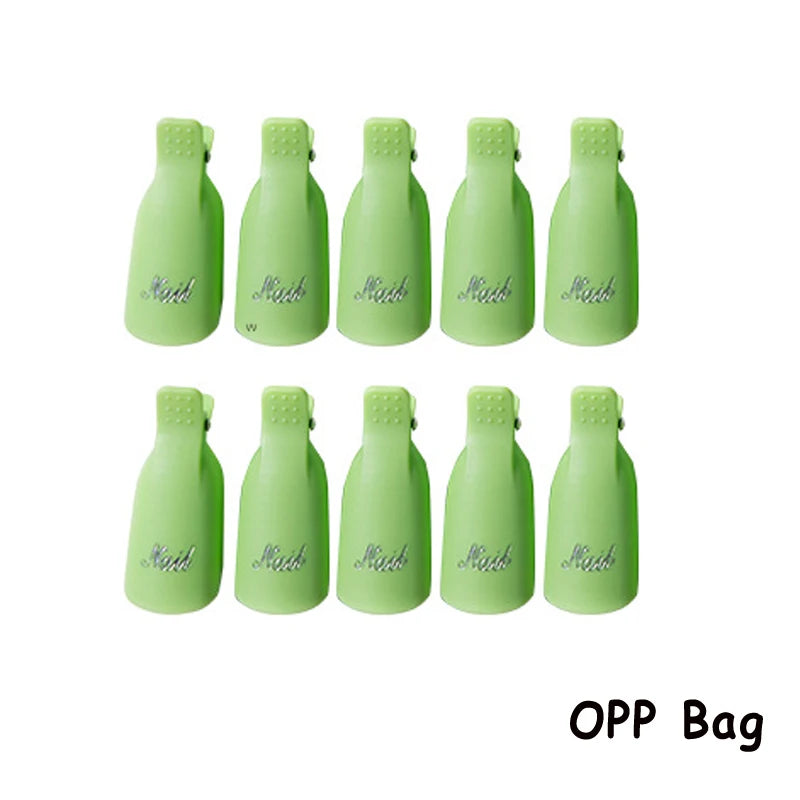 Gel Polish Soak-Off Clips – 10pcs Reusable Acrylic Nail Remover Caps