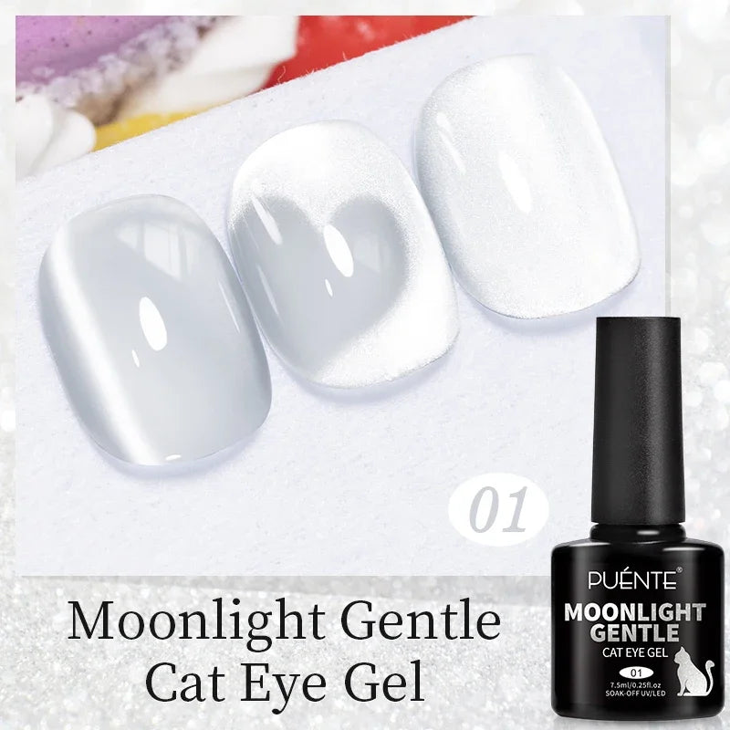 7.5ML Ocean Blue Cat Eye Gel Nail Polish High Glossy Cat Magnetic Nail Gel Soak Off UV Semi-Permanent Nail Art Varnish Manicure