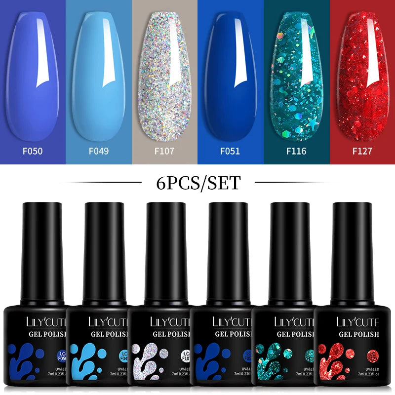 6-Piece Pink Gel Polish Set – Bright & Pastel Shades for Nail Art