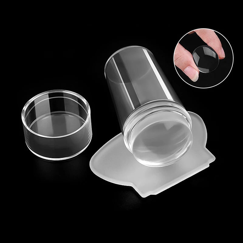 Nail Art Stamping Kit – French Manicure Design Plates with Stamper & Scraper