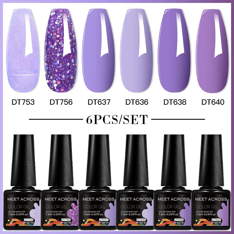 6-Color UV LED Gel Polish Set - Semi-Permanent Nail Art Kit