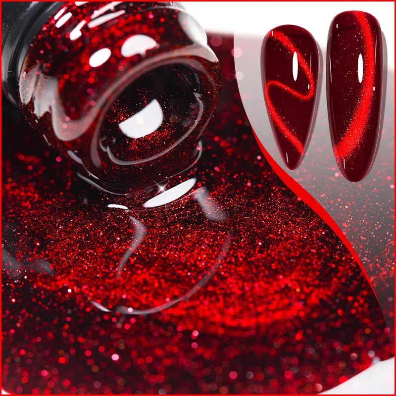 Crimson Velvet Cat Eye Magnetic Gel Nail Polish - 7.5ml