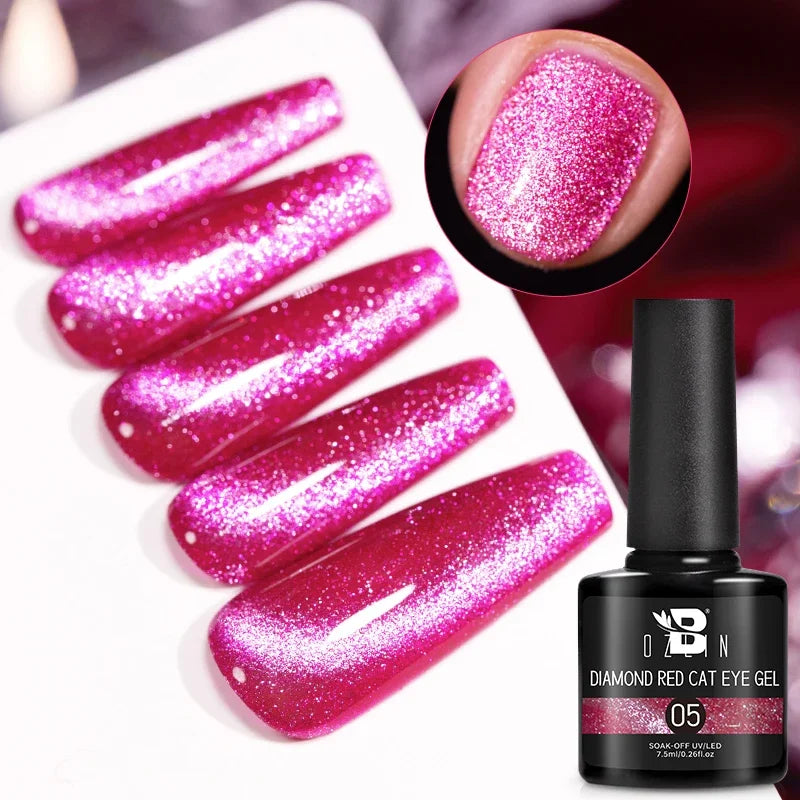 Crimson Velvet Cat Eye Magnetic Gel Nail Polish - 7.5ml