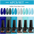 6-Color UV LED Gel Polish Set - Semi-Permanent Nail Art Kit