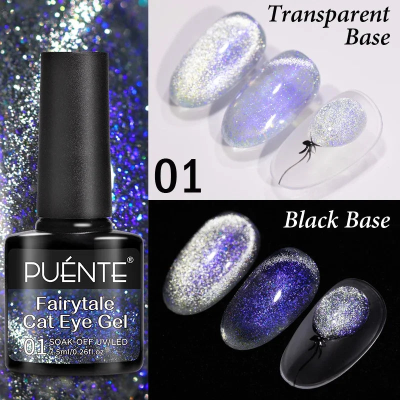 Ultra-Bright Black Cat Eye Magnetic Gel Nail Polish - 7.5ml