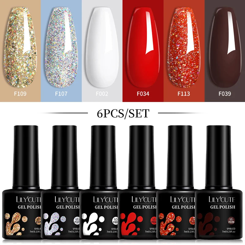 6-Piece Pink Gel Polish Set – Bright & Pastel Shades for Nail Art