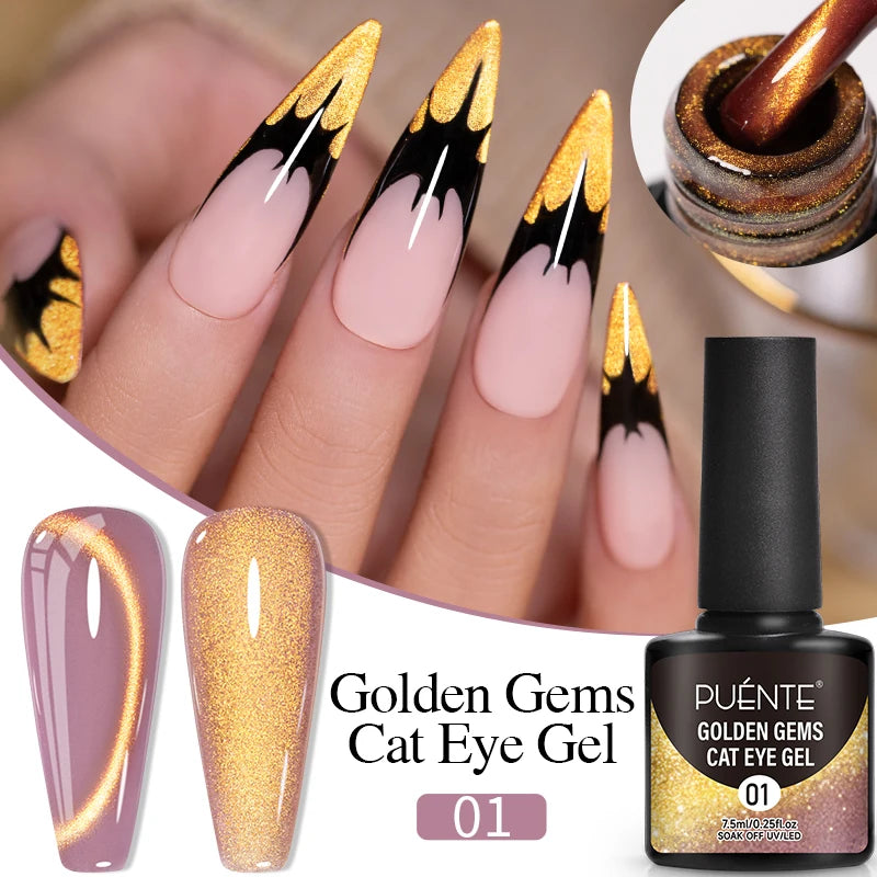 Ultra-Bright Black Cat Eye Magnetic Gel Nail Polish - 7.5ml