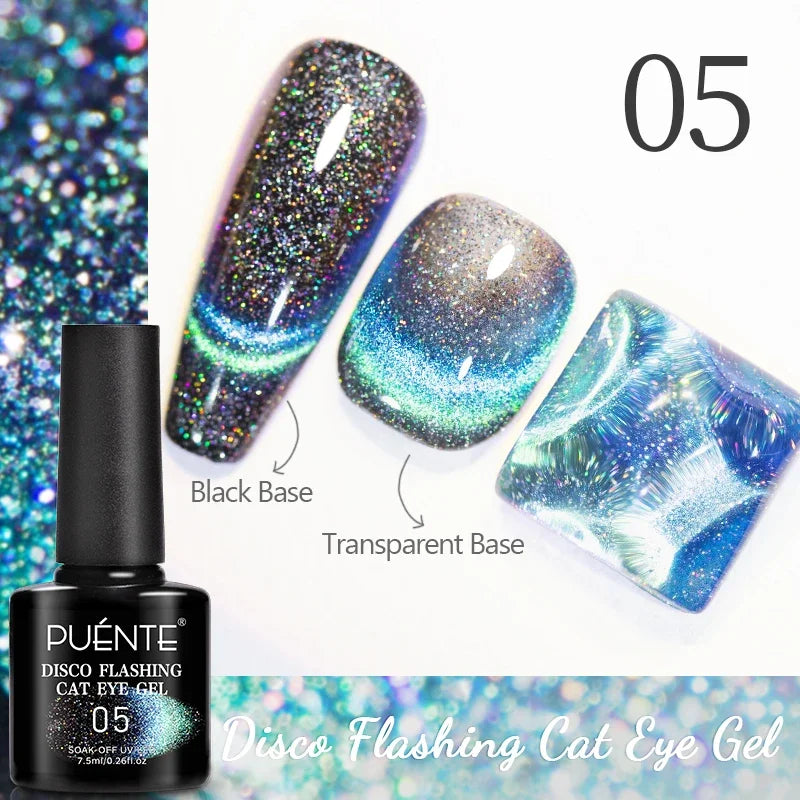 Ultra-Bright Black Cat Eye Magnetic Gel Nail Polish - 7.5ml