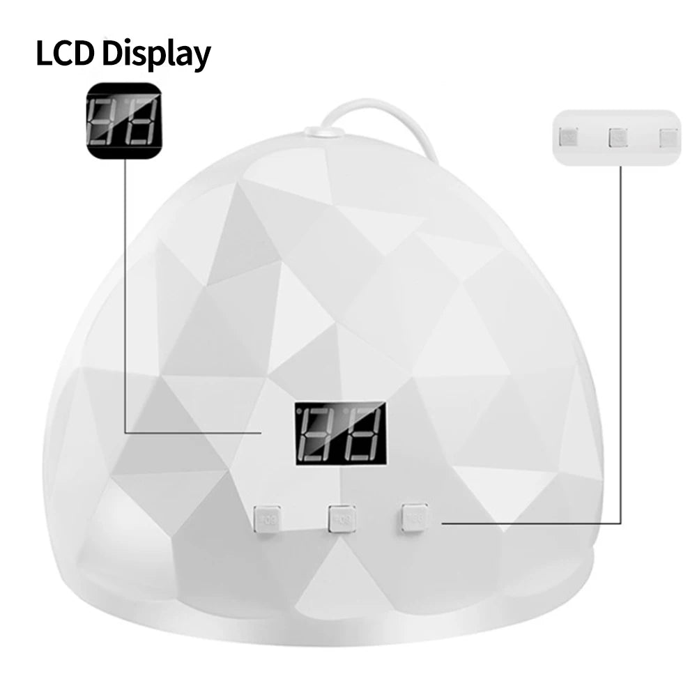 88W UV LED Nail Lamp – Professional Gel Polish Curing Dryer with Eye Protection