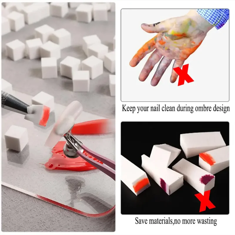 Ombre Nail Art Sponges with Grabbing Pen – Gradient Tool for Gel Polish