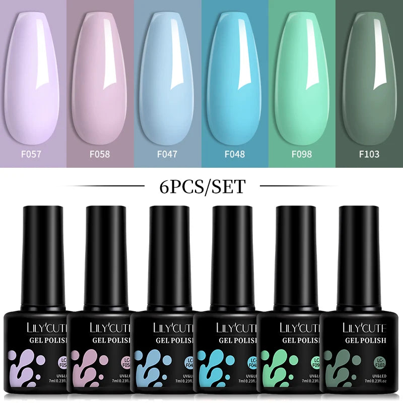 6-Piece Pink Gel Polish Set – Bright & Pastel Shades for Nail Art