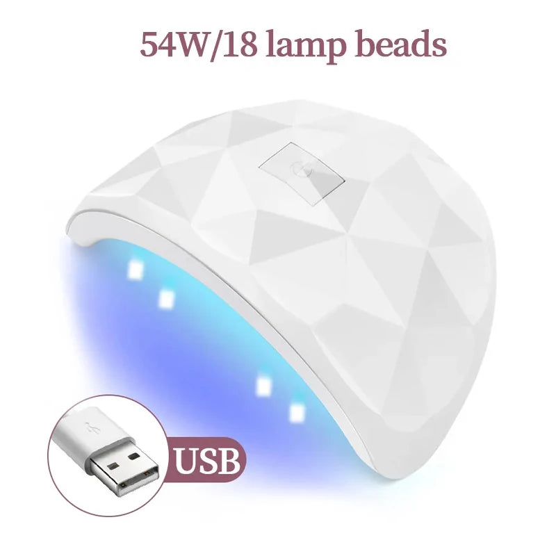 88W UV LED Nail Lamp – Professional Gel Polish Curing Dryer with Eye Protection