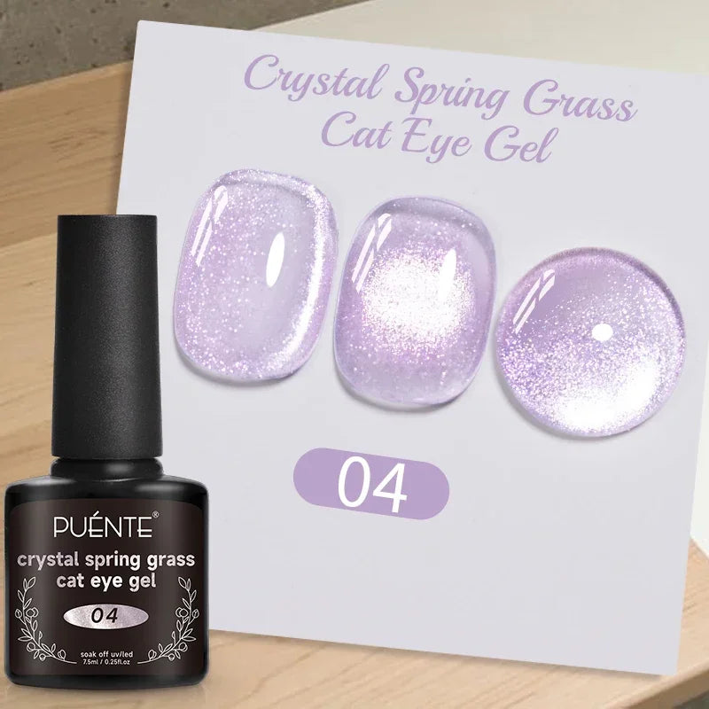 PUENTE 7.5ML Vibrant Blue Cat Eye Gel Nail Polish High Glossy Long-Lasting Soak Off UV Semi-Permanent Nail Art Varnish Manicure