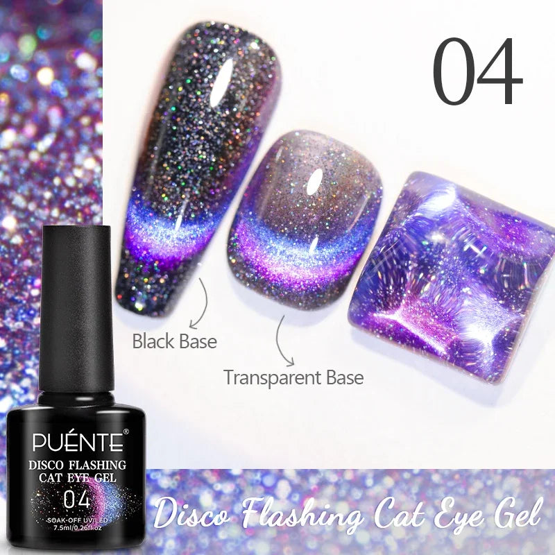 Ultra-Bright Black Cat Eye Magnetic Gel Nail Polish - 7.5ml