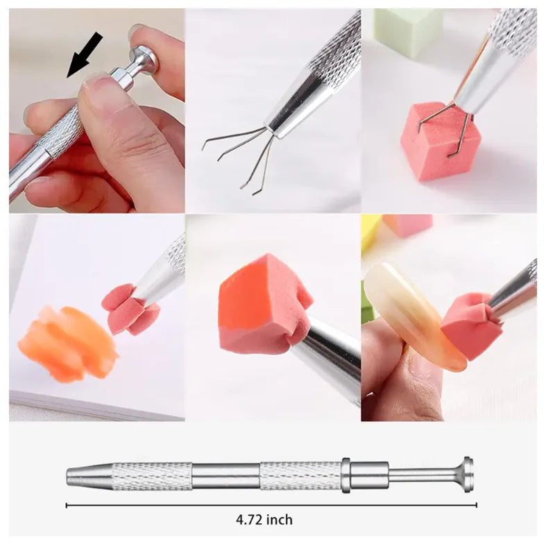 Ombre Nail Art Sponges with Grabbing Pen – Gradient Tool for Gel Polish