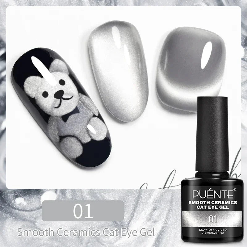 7.5ML Ocean Blue Cat Eye Gel Nail Polish High Glossy Cat Magnetic Nail Gel Soak Off UV Semi-Permanent Nail Art Varnish Manicure