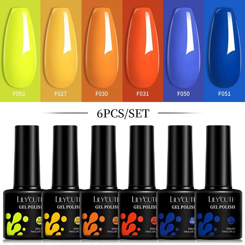 6-Piece Pink Gel Polish Set – Bright & Pastel Shades for Nail Art