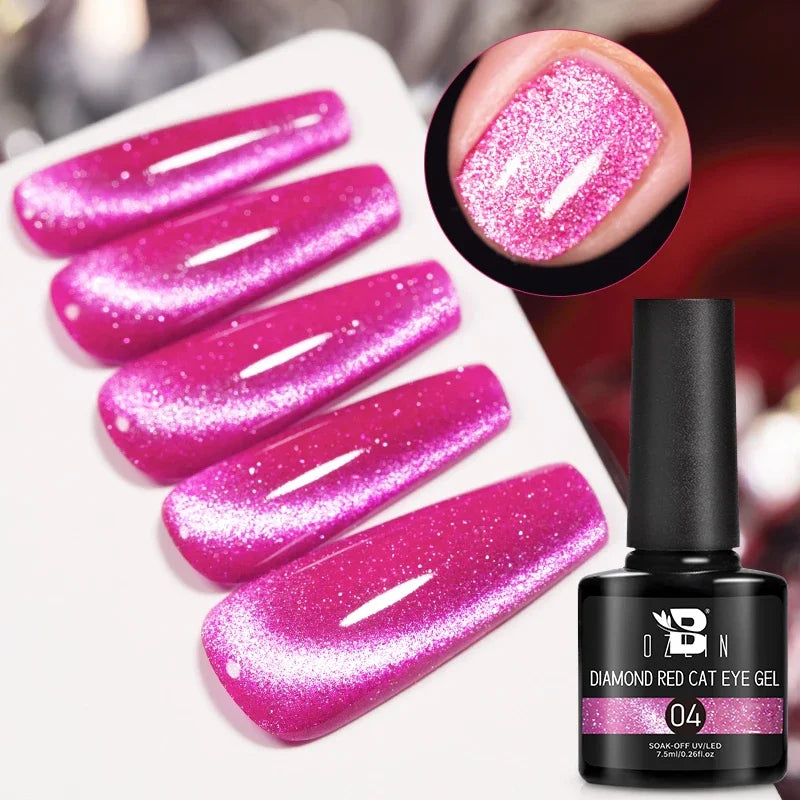 Crimson Velvet Cat Eye Magnetic Gel Nail Polish - 7.5ml