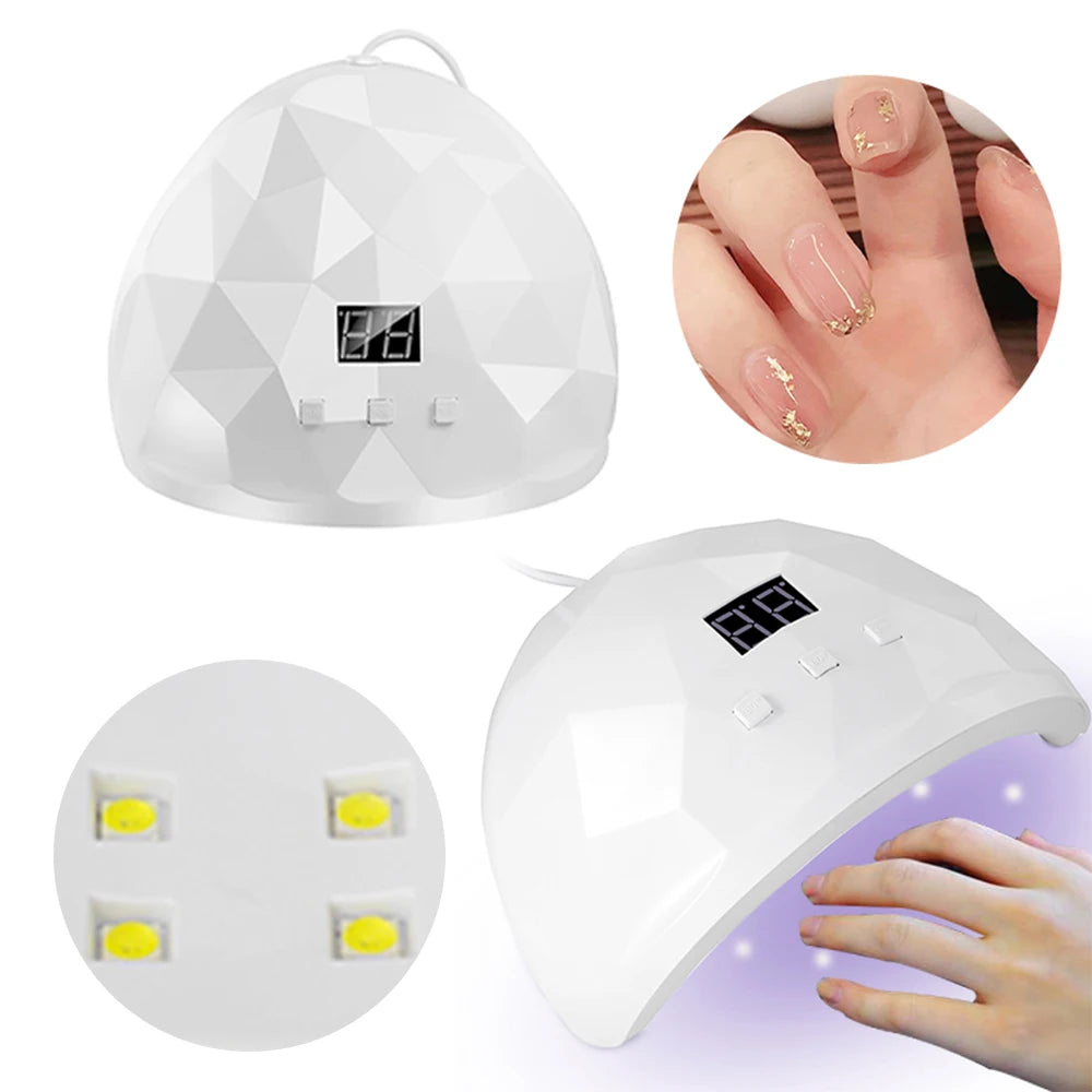 88W UV LED Nail Lamp – Professional Gel Polish Curing Dryer with Eye Protection