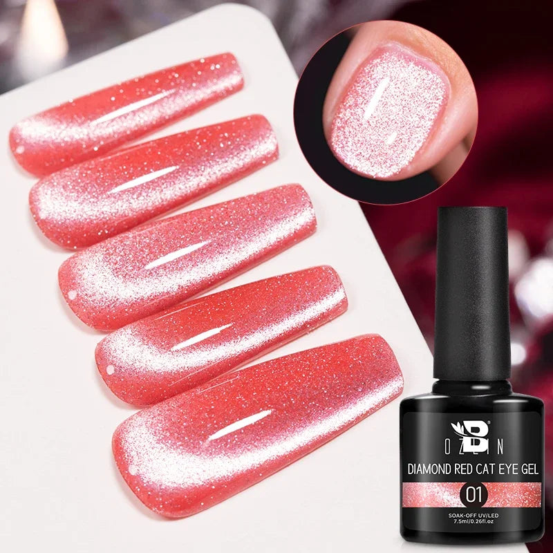 Crimson Velvet Cat Eye Magnetic Gel Nail Polish - 7.5ml