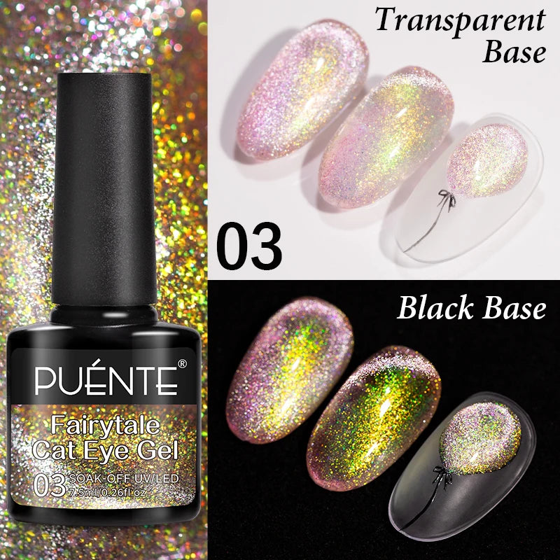Ultra-Bright Black Cat Eye Magnetic Gel Nail Polish - 7.5ml