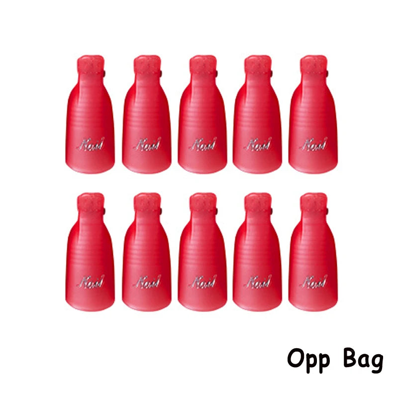 Gel Polish Soak-Off Clips – 10pcs Reusable Acrylic Nail Remover Caps