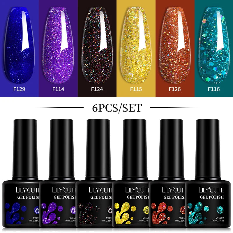 6-Piece Pink Gel Polish Set – Bright & Pastel Shades for Nail Art