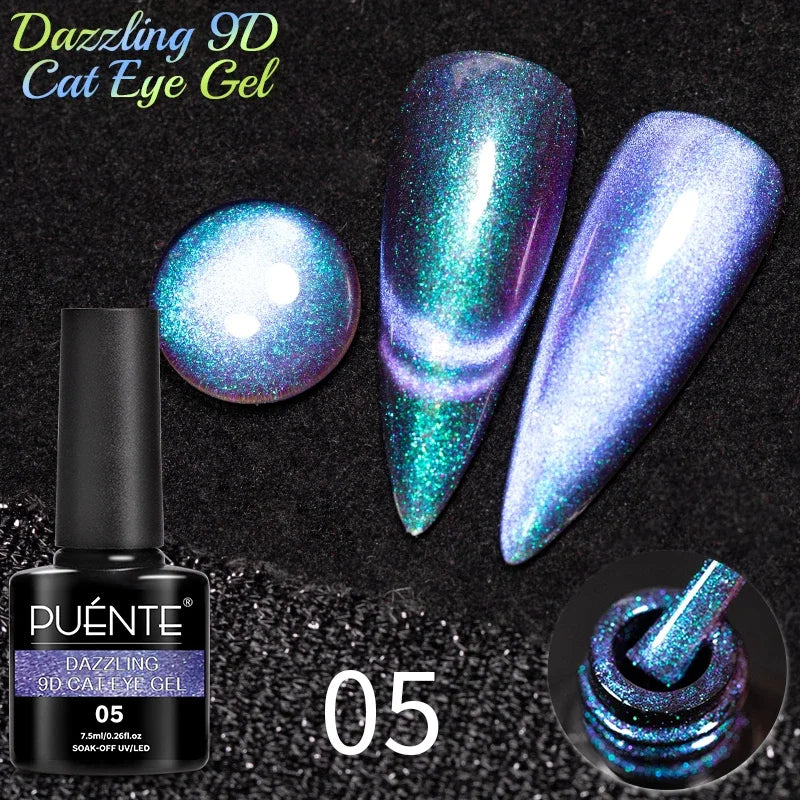 Ultra-Bright Black Cat Eye Magnetic Gel Nail Polish - 7.5ml