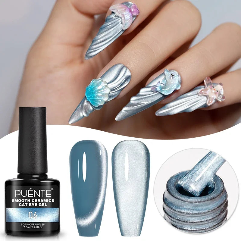 Ultra-Bright Black Cat Eye Magnetic Gel Nail Polish - 7.5ml