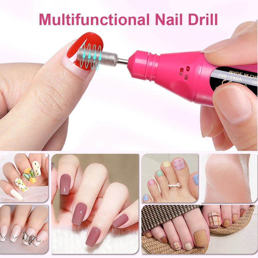 6-in-1 Electric Nail Drill Kit – Professional Manicure & Gel Removal Tool
