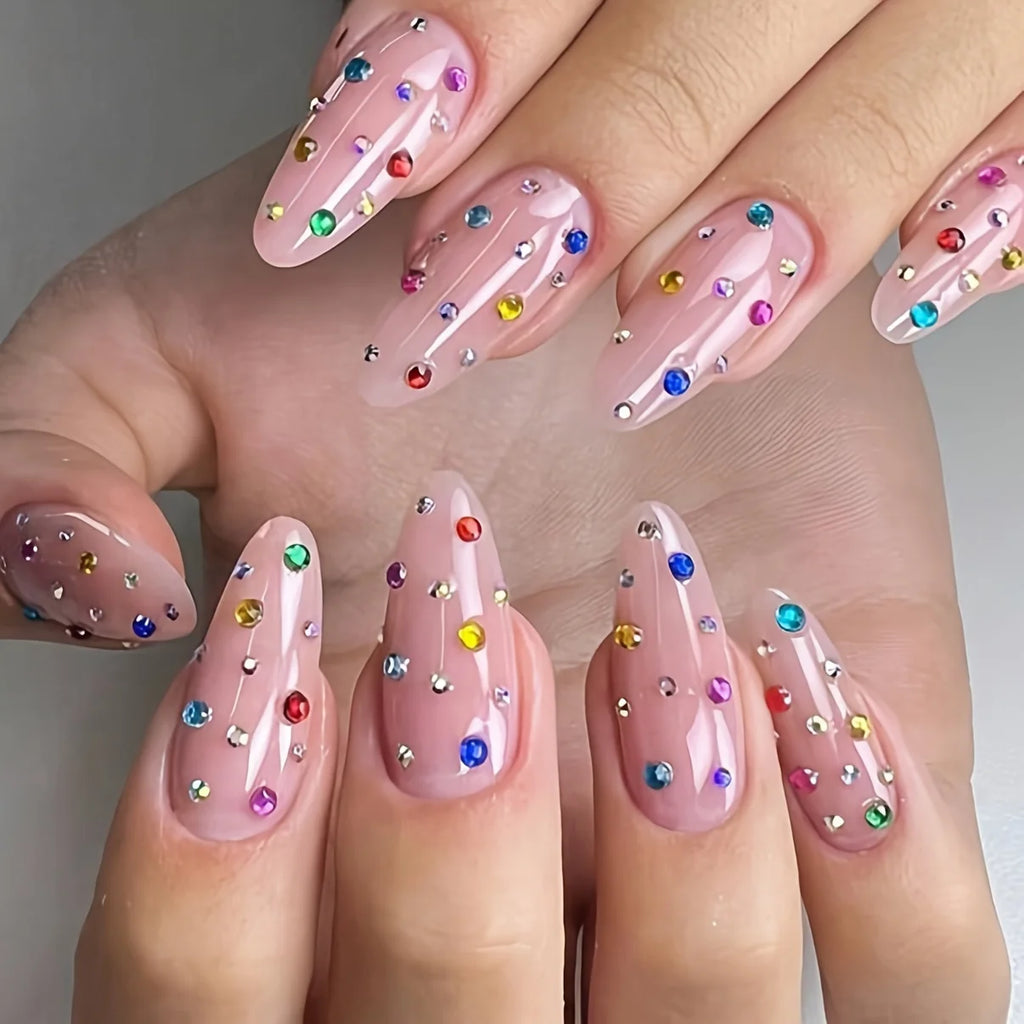 Crystal Rhinestone Nail Art Set - 12-Grid Flatback Gemstones for Nails & Accessories