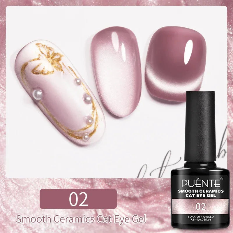 7.5ML Ocean Blue Cat Eye Gel Nail Polish High Glossy Cat Magnetic Nail Gel Soak Off UV Semi-Permanent Nail Art Varnish Manicure